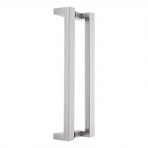Contemporary Square Offset 304 Stainless Steel Cranked <b>Door</b> <b>Pull</b> <b>Handle</b> 316 Brushed Finish Custom Length Easy Installation 5 - Product Image 2