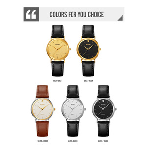 Montre chronographe ronde pour homme, bracelet en cuir de luxe, montre à quartz étanche 30M, montres en gros - Product Image 3