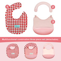 Bavoirs pour bébé en silicone sans BPA multifonctionnels détachables faciles à nettoyer Vente en gros