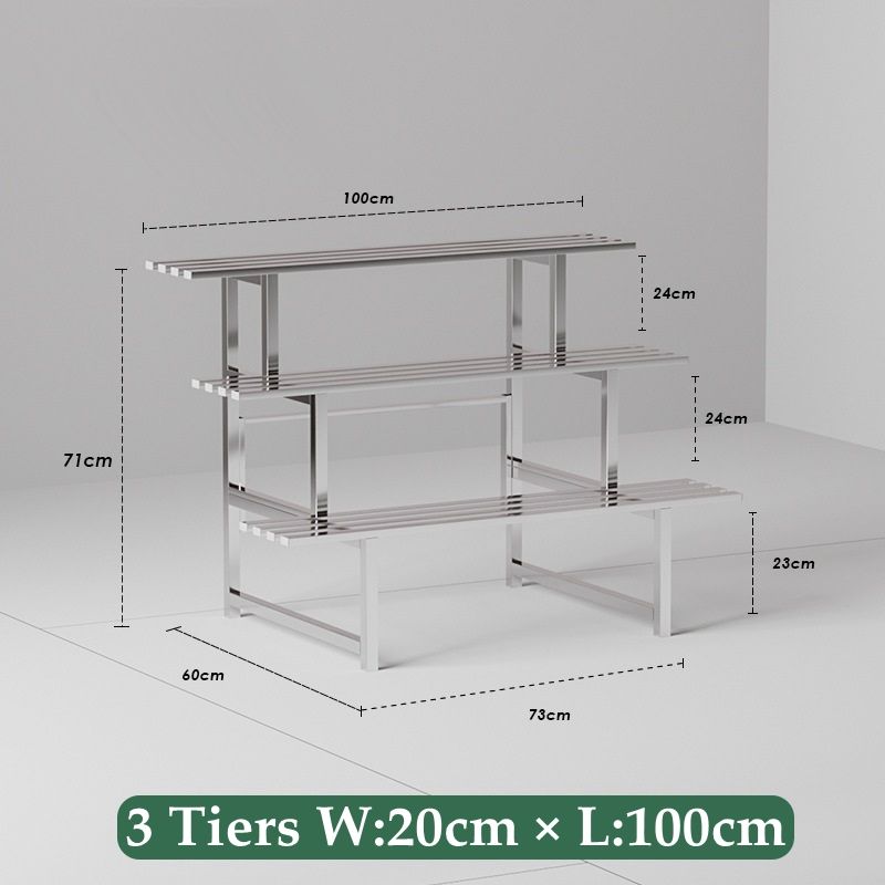 3 niveaux 100 cm argenté