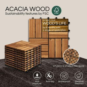 Azulejos de cubierta entrelazados WPC Premium Diseño moderno Impermeable Todo tipo de clima Uso en interiores/exteriores Juntas de teca dorada 3D - Product Image 3