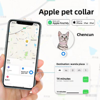 Traceur intelligent pour animaux de compagnie certifié MFi, compatible avec Apple Find My, sans frais mensuels, localisateur GPS à autonomie d'un an, collier pour chat et chien