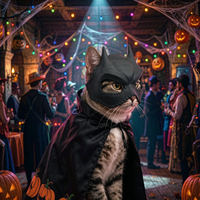Masque de chat noir durable le plus vendu avec trous pour les oreilles, sangle réglable, costume de cosplay de chaton pour Halloween
