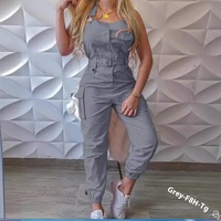 Combinaison Vintage Une Pièce Sans Manches Sexy Cargo Décontractée pour Femme en Gros