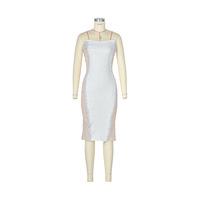 Robes de soirée de luxe, robe blanche en maille perlée pour mariage, robe de soirée sexy longue, parfaite pour les fêtes