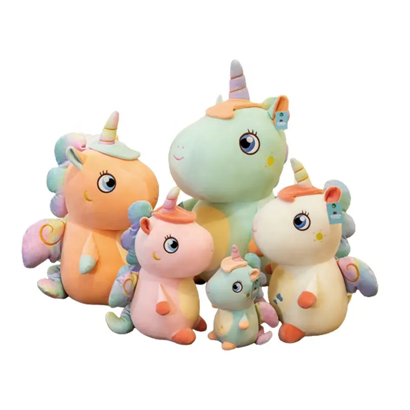 Mainan mewah liburan boneka hewan mewah warna permen mainan figur unicorn baru untuk anak-anak