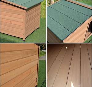 מלונה חיצוני מוצק עץ כלב בית עמיד למים קל נקי מלונה עץ בית וילה בינוני וכלבים גדולים רחיץ חתול קן F - Product Image 2