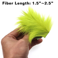 Bahan Ikat Umpan Parachute Fly 6X6CM, Bulu Kambing Mini Bucktail, Jig Streamer, Patch Bulu untuk Ikat Umpan