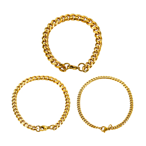 1 bracelet cubain en acier inoxydable de différentes tailles pour hommes et femmes, personnalisable - Product Image 1