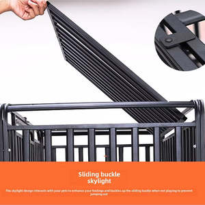 Jaula para perros medianos y grandes, <span class=keywords><strong>casa</strong></span> de metal para mascotas, Golden Retriever, samoyedo, Labrador, pastores alemanes, cierre de botón recubierto de polvo sólido - Product Image 3