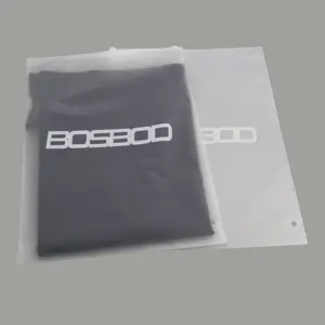 Benutzer definierte gefrostete biologisch abbaubare PE-Verpackung Reiß verschluss taschen T-Shirt Bade bekleidung Reiß verschluss taschen mit Logo