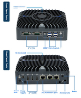 Mini PC compact sans ventilateur pour contrôle industriel IoT, avec processeur Intel Core i3 1215U, 2 ports COM RS232/485, 3 ports 2.5GbE, DDR5, 12V.