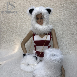 Femmes Hiver Mode Mongolie Bottes <span class=keywords><strong>de</strong></span> neige en fourrure <span class=keywords><strong>de</strong></span> mouton Faux Fur Purse Bags Fur Cap Hats Plush Warm Fluffy Hairband <span class=keywords><strong>Ski</strong></span> Hats Sets - Product Image 2