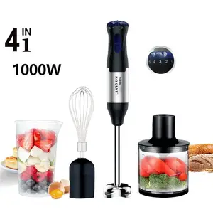 Mini 4 in 1 Electric Hand Blender Whisk Food Mixer Set Portable Hand Stick Smoothie Immersion Blender For Kitchen