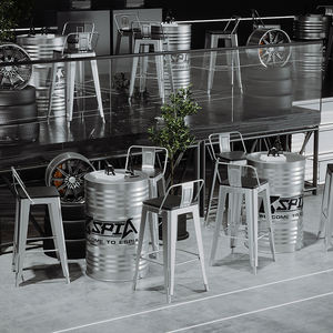 Silla de <span class=keywords><strong>Bar</strong></span> alta de estilo industrial moderno, silla de <span class=keywords><strong>Bar</strong></span> moderna de vapor Retro para motocicleta Club <span class=keywords><strong>Cafe</strong></span> inspirado en barril de aceite, combinación de mesa, silla de <span class=keywords><strong>Bar</strong></span> moderna - Product Image 2
