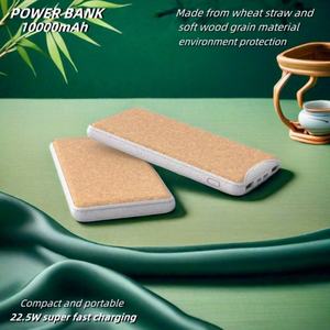 Batterie externe portable écologique en paille de blé 10000mAh 22.5W pour cadeaux d'entreprise, logo personnalisé - Product Image 2