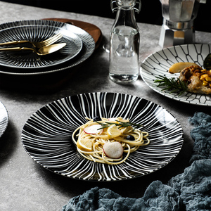 Venta al por mayor 8 "Nórdico creativo occidental porcelana ecológica personalizada restaurante <span class=keywords><strong>Pasta</strong></span> y bistec platos de postre - Product Image 4