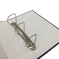 Carpeta A4 con impresión de logotipo personalizado y ángulos de Metal mango de cuero caja de almacenamiento de archivos de documentos carpeta de anillas 4 D carpeta de archivos