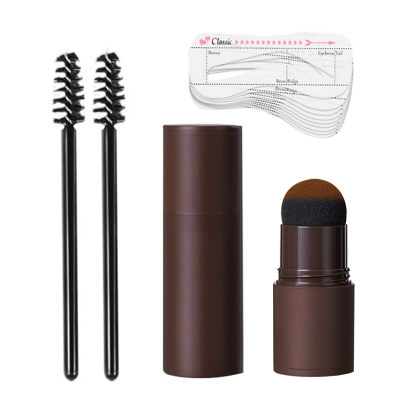 Private Label Beauty Eyebrow Stamp And Stencil Kit Eyebrow Makeup Shadow Powder Eyebrow Stamp Kit