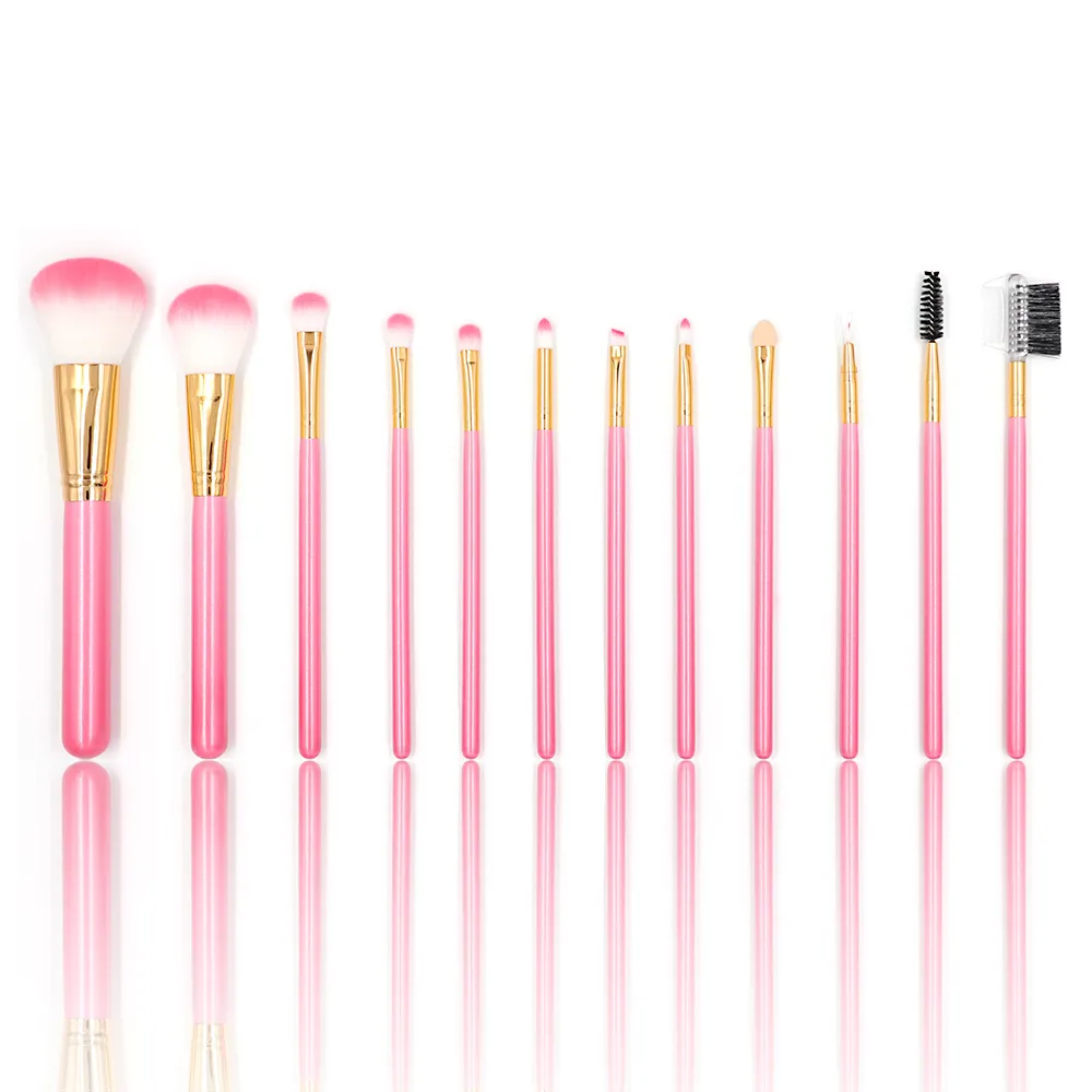 Set di pennelli per trucco da 12 pezzi con confezione pennello per fondotinta sintetico Premium Blending Face Powder Blush Concealer Brush