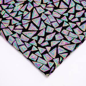 Haute qualité paillettes tricoté estampage à chaud coloré or robe de danse latine vêtements <span class=keywords><strong>g</strong></span>éométrique paillettes tissus - Product Image 2