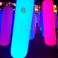 Impression de logo personnalisé Colonne lumineuse à LED Promo Marketing Cylindre gonflable Piliers publicitaires