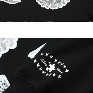 100% Cotton Biểu Tượng Tùy Chỉnh Chất Lượng Cao Màu Đen In Ren Bọt Áo Quá Khổ Hợp Thời Trang Áo Thun Unisex Thể Thao Áo - Product Image 3