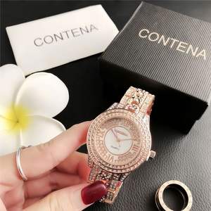 Reloj de pulsera de moda para mujer Geneva Platinum con movimiento japonés, venta al por mayor, reloj casual de acero con diamantes de imitación para estudiantes - Product Image 3