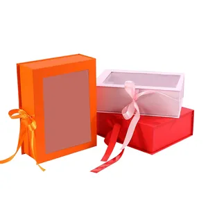 定制标志可回收礼品盒带天窗的纸箱和内置插入物的包装盒