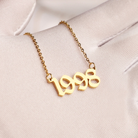 Collier personnalisé en acier inoxydable plaqué or 18 carats, inaltérable et étanche, pour femme, cadeau de fiançailles, vente en gros