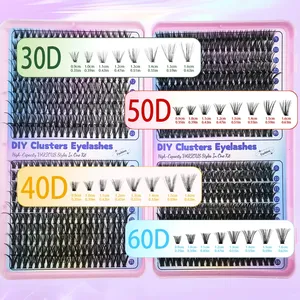 MJ 640 piezas 30D/40D/50D/60D Pestañas Individuales en Libro, Extensiones de Pestañas Postizas en Racimo para Maquillaje DIY en Casa - Product Image 5