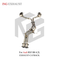 ING SUS304 avec tuyau en Z et soupape pour Audi RS5 B8 4.2L CFSA 2010-2015 |   Échappement à quatre sorties avec télécommande – Vente en gros