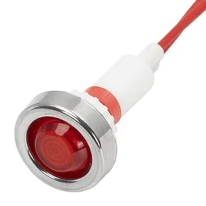 10MM plastica 220V indicatore luminoso rosso filo indicatore di piombo spia con filo 12V Led