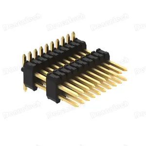 Denentech Accept customized 0.8mm Dual Row Double Plastic straight SMD Pin Header Connector with peg