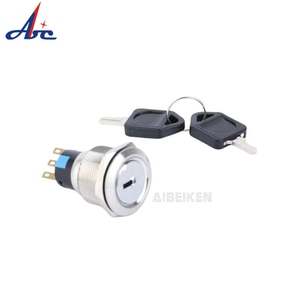 22MM ON-OFF-ON <span class=keywords><strong>3</strong></span> <span class=keywords><strong>positions</strong></span> auto-verrouillage/momentané en acier inoxydable interrupteur rotatif <span class=keywords><strong>à</strong></span> <span class=keywords><strong>clé</strong></span> en métal interrupteur de verrouillage <span class=keywords><strong>à</strong></span> <span class=keywords><strong>clé</strong></span> électrique - Product Image 2