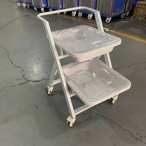 Chariot de transport médical pour endoscopes Help Health, 860x550x845mm, double plateau, chariot d'hôpital - Product Image 3