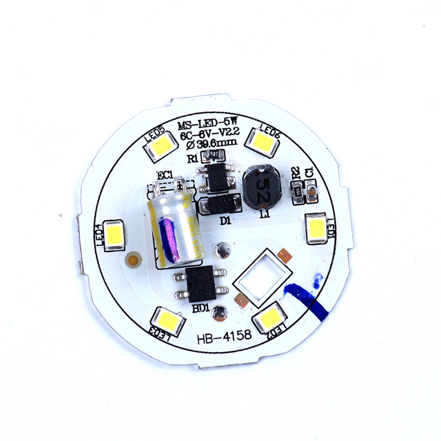 Dob Led Bulb Module 40mm Diameter 100lm/w Ra80 5W 2835 Driverless Ac Led Light 20 80 Indoor Neon Led 50 Metros 12v 3 Years 0.5