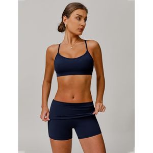 Women Two Piece Workout Set Crisscross Back Sports <b>Bra</b> High Waist Booty Lifting Shorts Yoga Gym Wear Outfit - Product Image 2