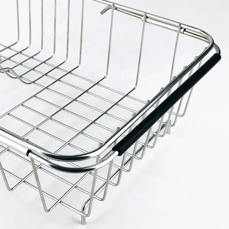 Stainless Steel Metal Wire Mesh Water Drop Drain Basket Kitchen Storage for Water Channel   Vegetable Washing Sink
