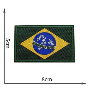Parche de bandera nacional con broche de seguridad de 8x5cm, decoración de malla bordada en 3D de mezclilla personalizada al por mayor 2022 - Product Image 3