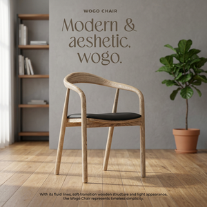 Modern Solid Wood Dining <b>Chair</b> with PU Leather Upholstered Curved Armrest Solid Back Foam Seat for Living Room Furniture - Product Image 3