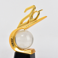 Trophée en cristal doré personnalisé, design de qualité supérieure, écologique, style ange, décoration de mariage, technique de polissage, gravé