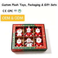 ODM OEM Cadeau de Noël créatif personnalisé pour fête, vente en gros, porte-clés en peluche personnalisé, ensembles de décorations suspendues de Noël