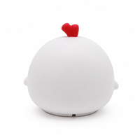 Veilleuse LED en plastique en forme de poussin, lampe RGB rechargeable, contrôle tactile, Type-C, jouet lumineux animal souple, pour chambre à coucher