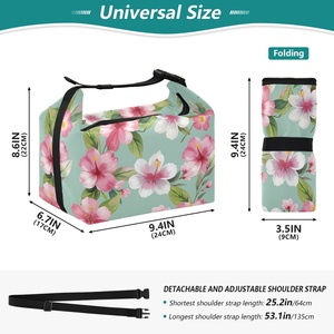 Sac isotherme léger et écologique pour le déjeuner, motif hibiscus rose hawaïen, pour un style de vie décontracté - Product Image 2
