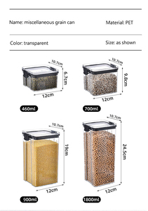 Transparent Airtight <b>Plastic</b> Food Storage <b>Container</b> <b>Square</b> Bin with Lid for Kitchen Pantry Grains Coffee Rice - Product Image 6