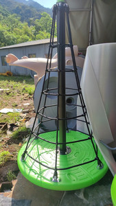 Mini <span class=keywords><strong>giostra</strong></span> per bambini <span class=keywords><strong>giostra</strong></span> Merry-go-round con rete da arrampicata in corda di attrezzature per parco giochi all'aperto per parco divertimenti - Product Image 3