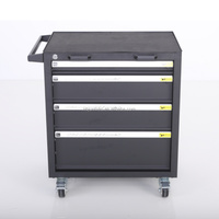 Armoire à outils roulante professionnelle à 4 tiroirs, tiroirs autobloquants, acier laminé à froid, OEM/ODM personnalisable pour garage et réparation automobile