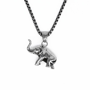 yunnique Stainless Steel <b>Elephant</b> Pendant <b>Necklace</b> Unisex Gift Jewelry Animal Design Simple High Polish Fashion Pendant - Product Image 1