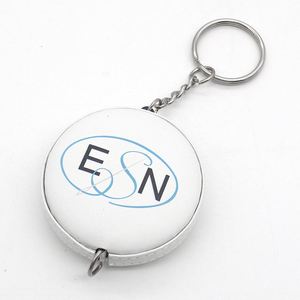 PU Leather Custom Round Soft Tape Measure 1.5M 60Inches Double <b>Scale</b> Body Sewing Flexible Retractable with Push Button Keychain - Product Image 2